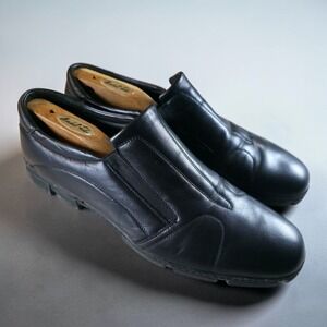 Bruno Magli Slip On Faumo Shoes Mens 11.5 Black Leather Loafers Dress *Read Desc